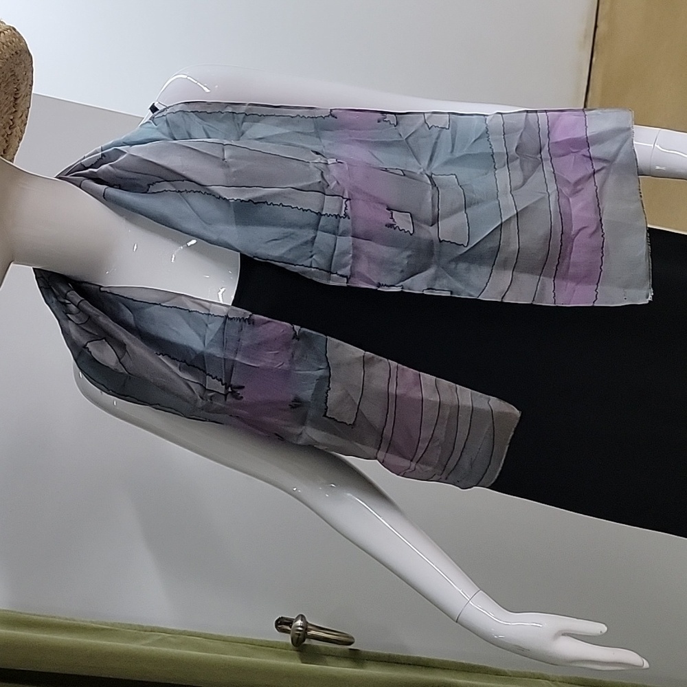 Lightweight Colorful Watercolor Scarf
